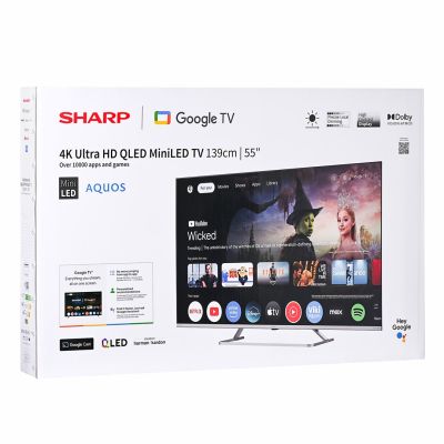 23. SHARP 55JP7265E QLED 55" 4K Ultra HD Google TV Dolby Digital Plus Black