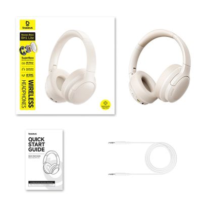 5. Baseus Bass BH1 Lite Wireless On-Ear Bluetooth 6.0 Headphones - White
