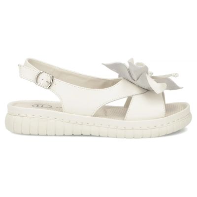 2. Women's beige leather wedge sandals Filippo DS6965