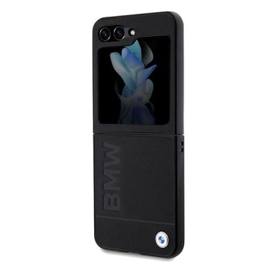 6. BMW Leather Hot Stamp case for Samsung Galaxy Z Flip 5 - black