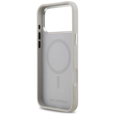 7. Karl Lagerfeld Karl & Choupette Pins MagSafe Case for iPhone 17 Pro - Gray