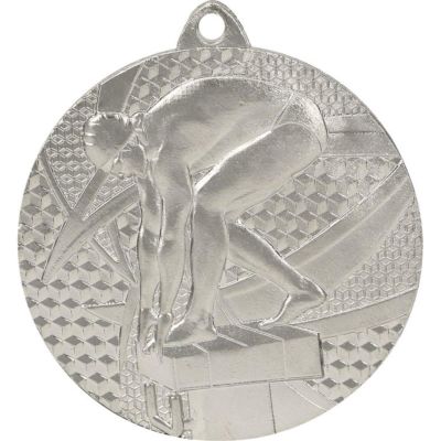 Silver medal - swimming - steel medal