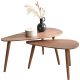 SET OF SIDE COFFEE TABLES FOR LIVING ROOM 2 PCS MDF WOOD