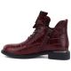 3. Red Crocodile-Effect Leather Ankle Boots for Women Vinceza 86453