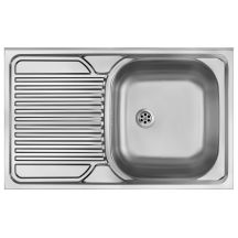 Single-bowl steel sink with drainer on the left side - overlay ZM5 011L 5907650846444