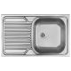Single-bowl steel sink with drainer on the left side - overlay ZM5 011L 5907650846444