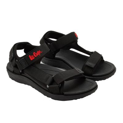 Lee Cooper men's shoes with velcro straps for summer beach sandals, lightweight black