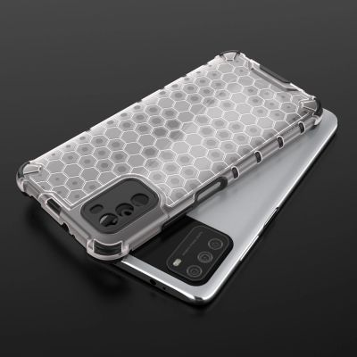 8. Honeycomb Case armor cover with TPU Bumper for Xiaomi Poco M3 transparent