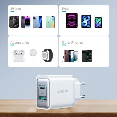 9. Joyroom JR-TCF15 network charger USB-C / USB-A 30W - white