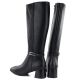 9. Black Sergio Leone KZ-31-S women's leather high-heeled boots