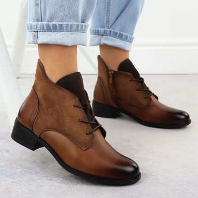 6. Women’s Camel Winter Ankle Boots Jezzi ASA198-15
