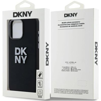 8. DKNY Liquid Silicone Metal Logo iPhone 15 Pro Case - Black