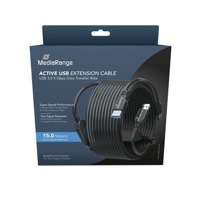 2. MediaRange MRCS244 USB Cable USB 3.2 Gen 1 (3.1 Gen 1) 15 m 2 x USB A USB A 5 Gbit/s Black