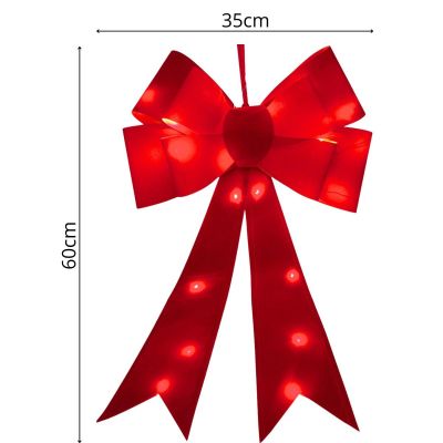 11. DECORATIVE BOW 60CM RED 25 LED
