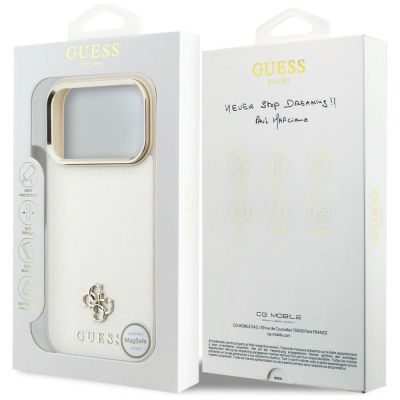 8. Guess Saffiano Small 4G & Classic Logo MagSafe case for iPhone 17 Pro Max / 18 Pro Max - beige