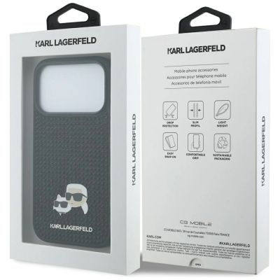 8. Karl Lagerfeld Rhinestones Karl&Choupette Pin Case for iPhone 17 Pro - Black