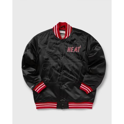 6. Mitchell &amp; Ness NBA Heavyweight Satin Jacket Miami Heat M OJBF3413-MHEYYPPPBLCK