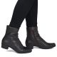 12. Women's leather ankle boots with heels, brown, insulated, Rieker Y0773-25