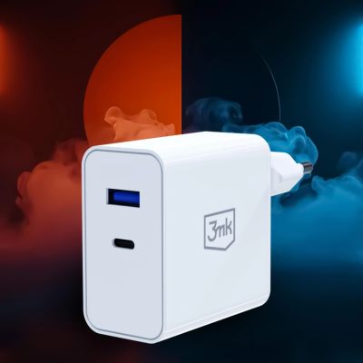 9. 3mk FlowPower 45W 1A1C PD3.0 QC4+ Wall Charger - White