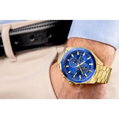 3. Men's Watch Giewont Chronograph Sapphire Gold Blue GW7290-B6