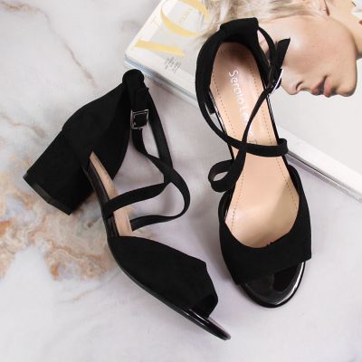 3. Sergio Leone W SK367A black block heel sandals