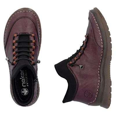 5. Women's insulated ankle boots, burgundy, Rieker 53650-30