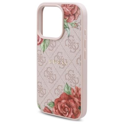 6. Guess GUHMP16XP4ROPEMCP iPhone 16 Pro Max 6.9" pink/pink hardcase 4G Flowers Print MagSafe