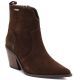 Women's leather ankle boots, insulated, brown cowboy boots, Big Star SS274473
