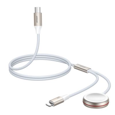 6. Joyroom 2 in 1 Lightning cable and inductive charger for Apple Watch 1.5m white (S-IW012)