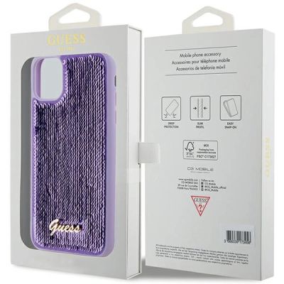 8. Guess Sequin Script Metal case for iPhone 11 / Xr - purple