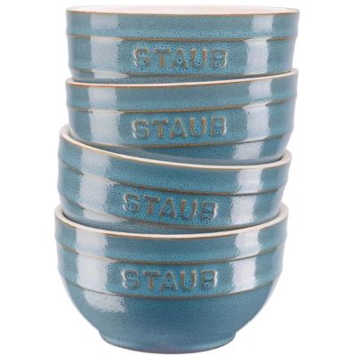 11. Staub Ceramique Bowl Set 0.7 l Round Ceramic Turquoise 4 pcs.