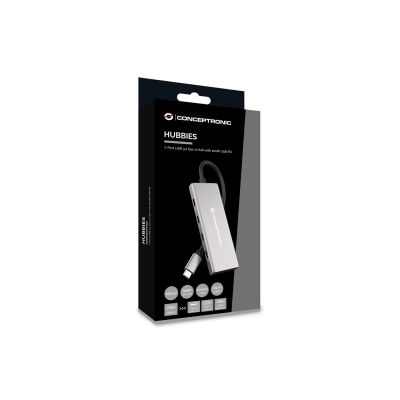 8. Conceptronic HUBBIES17G USB 3.2 Gen 2 (3.1 Gen 2) Type-C Hubs and Hubs 10000 Mbit/s Gray