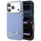 Karl Lagerfeld Grained with Resin Signature Logo MagSafe Case for iPhone 18 Pro / 17 Pro - Light Blue