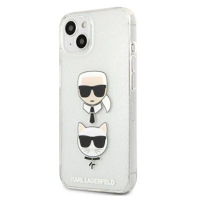 2. Karl Lagerfeld Glitter Karl's & Choupette Head case for iPhone 13 mini - silver