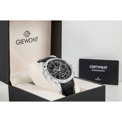 8. Men's Watch Giewont Chronograph Sapphire Silver Black GW7650-A2