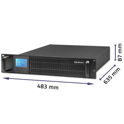 9. UPS RACK Qoltec Pure Sine LCD 3000VA 2400W emergency power supply