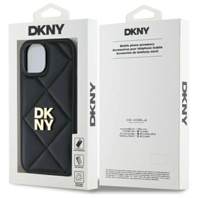 8. DKNY Quilted Stack Logo iPhone 14 Case - Black