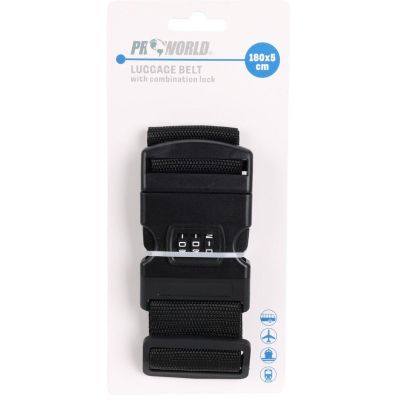 6. UNIVERSAL SECURITY STRAP FOR SUITCASE 180x5CM WITH PROWORLD CODE, BLACK