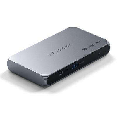 5. Satechi Thunderbolt 4 Slim Hub Pro - USB-C hub (DC 20V port, USB 3.2 Gen 2 Data Port, 3x Thunderbolt 4 port) (space gray)