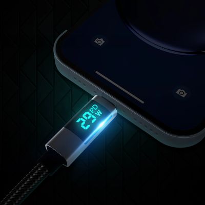 7. Orico LDA2L USB-A to Lightning Cable 12W with LED Display 0.5m - Black and Silver