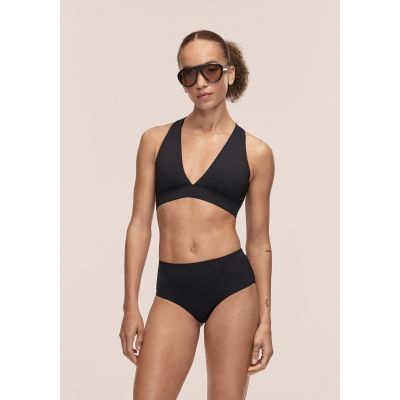 2. CASALL V-Neck Crossback Bikini Top Black