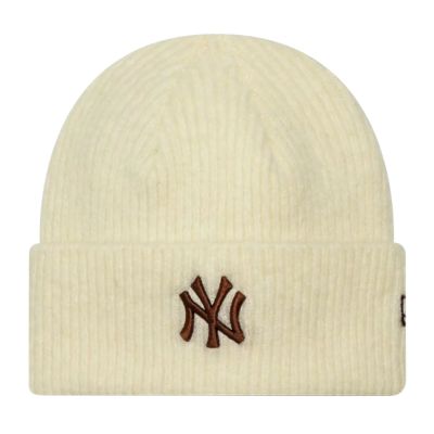 New Era Women's Wide Cuff Beanie New York Yankees Hat 60915815 Beige One Size