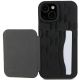 8. Karl Lagerfeld Saffiano Cardslots and Stand Monogram Ikonik Patch case for iPhone 15 - black