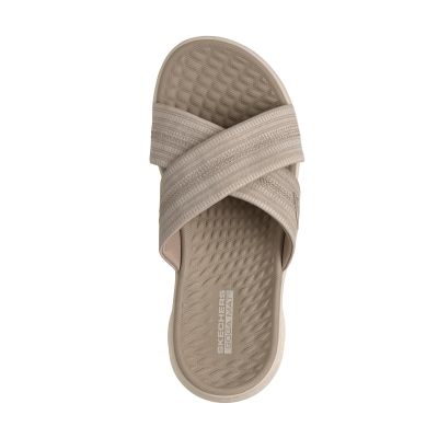 4. Skechers Women's Flip-Flops GO WALK FLEX SANDAL IMPRESSED 141420 DKTP