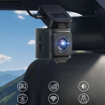 17. Baseus PrimeTrip VD1 Pro 4K Car Dash Cam with 1080p Rear Camera and Power Kit - Black