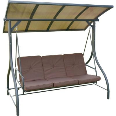 3-SEAT GARDEN SWING 194X120X173CM ZOSIA WITH POLYCARBONATE CANOPY