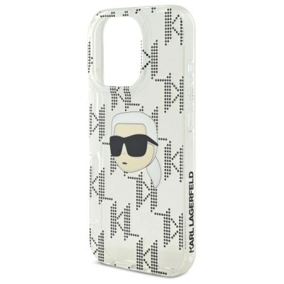 6. Karl Lagerfeld IML Karl Head Electroplated iPhone 16 Pro Case - Clear