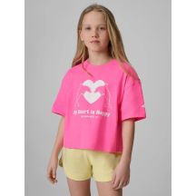 Loose T-shirt with a girl's print 4F 4FJRSS26TTSHF3908-54N