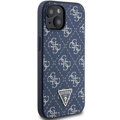 4. Guess 4G Triangle Metal Logo case for iPhone 15 Plus / 14 Plus - blue