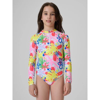 Girls' one-piece swimsuit with UPF50+ filter 4F 4FJRSS26USWSF144-92A